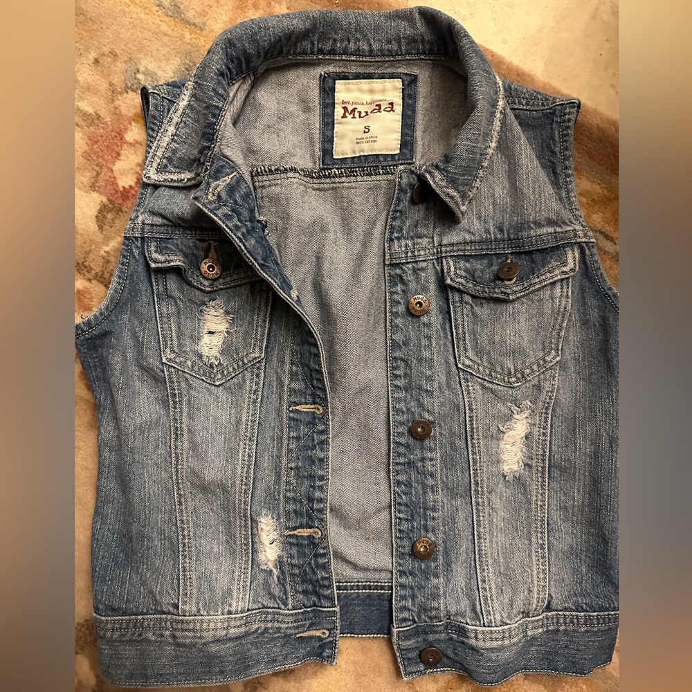 MUDD denim jean vest size small